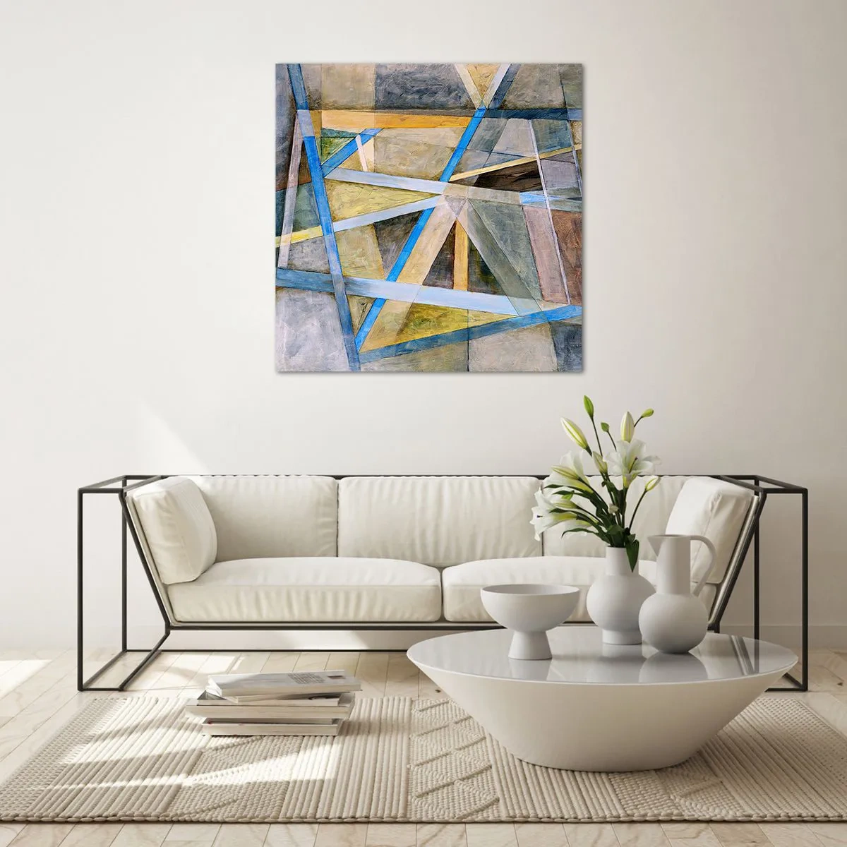 Obraz na skle - Přímo nebo diagonálně? - 30x30 cm