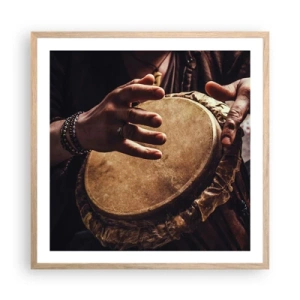 Plakát v rámu světlý dub - V rytmu srdce - 60x60 cm