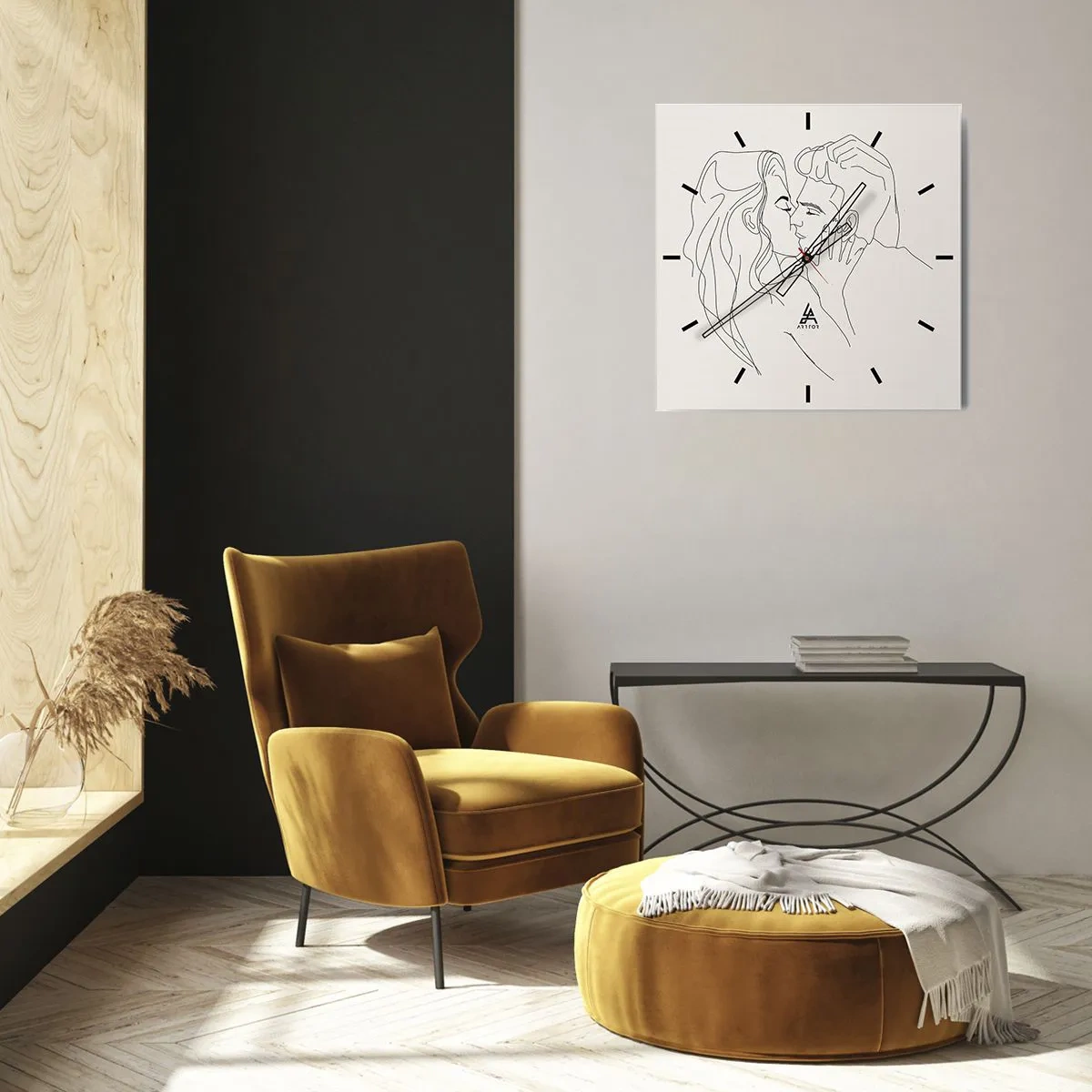 Nástěnné hodiny - Zamotaní citem - 40x40 cm