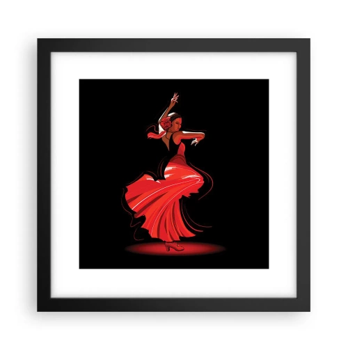 Plakát v černém rámu - Žhavá duše flamenco - 30x30 cm