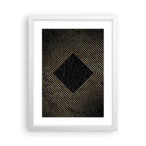 Plakát v bílém rámu - Geometrie ve stylu glamour - 30x40 cm