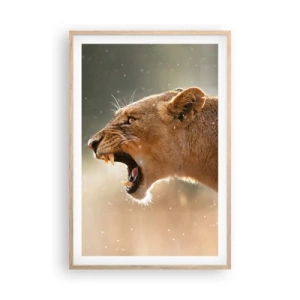 Plakát v rámu světlý dub - Snaž se neposlouchat - 61x91 cm