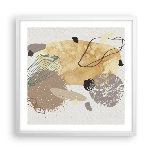 Plakát v bílém rámu - Abstraktní švestka - 50x50 cm