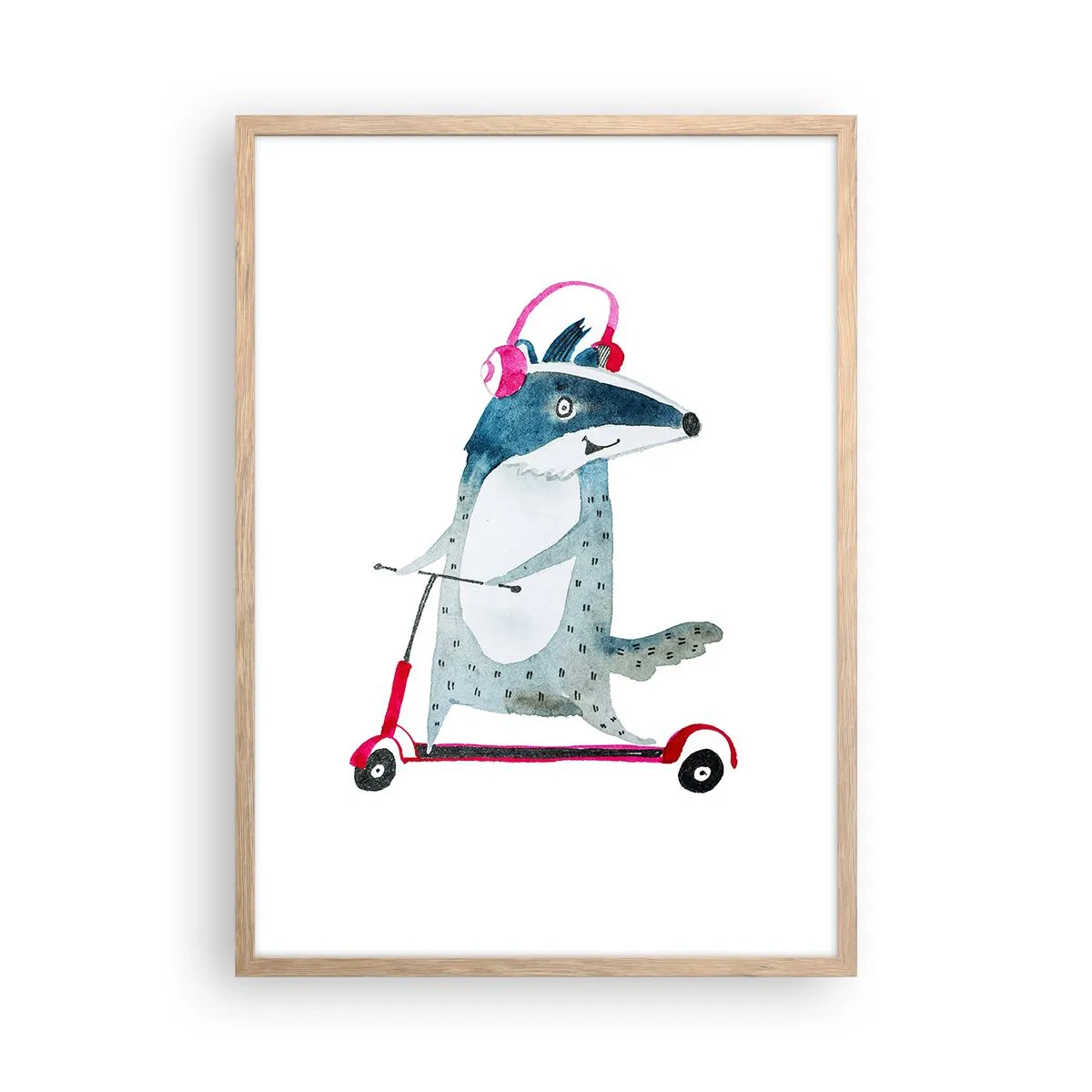 Plakát v rámu světlý dub - Jezevčí radosti - 50x70 cm