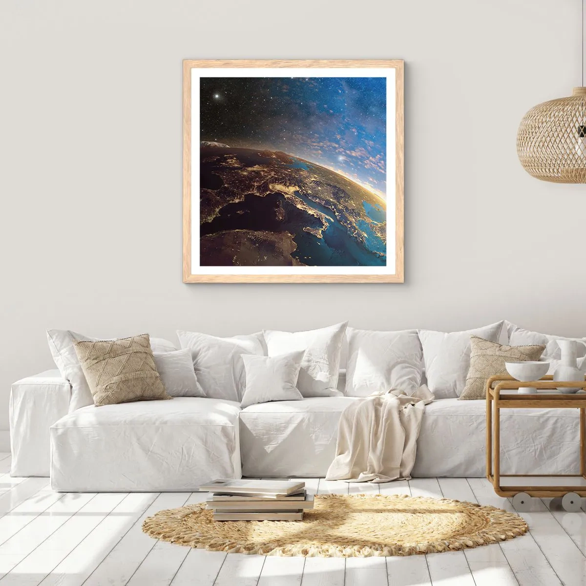 Plakát v rámu světlý dub - Podívejme se na sebe s odstupem - 30x30 cm