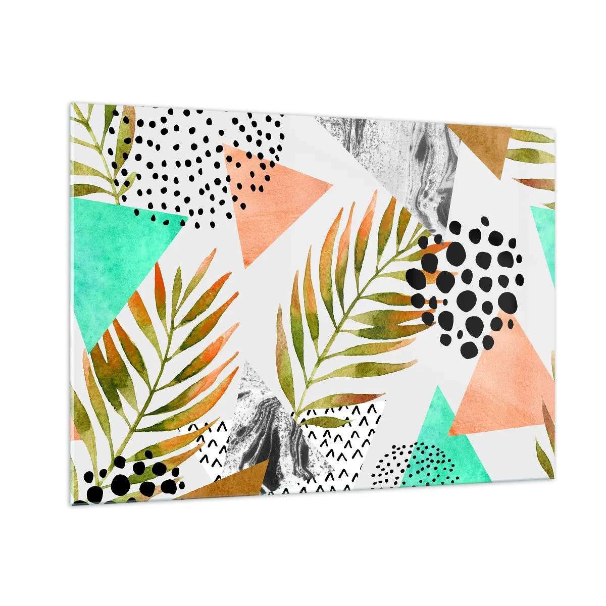 Obraz na skle - Dekorace s palmovým listem - 100x70 cm