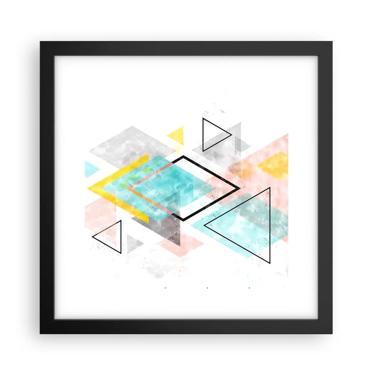 Plakát v černém rámu - Geometrická zábava - 30x30 cm