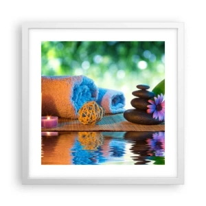 Plakát v bílém rámu - Čas pro tělo - 40x40 cm