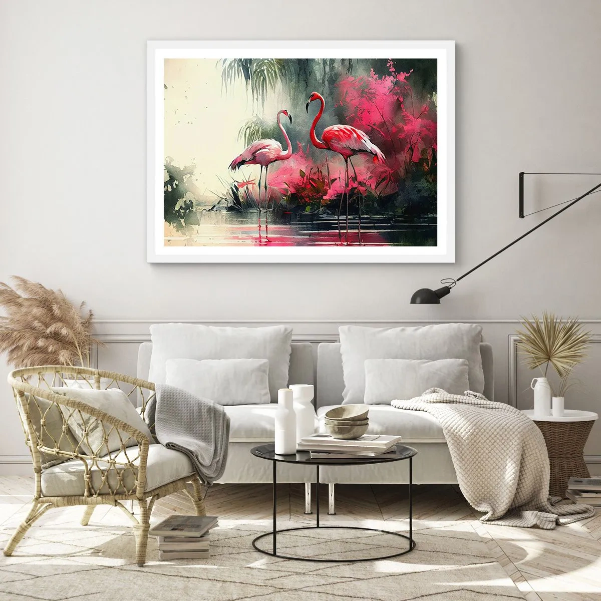 Plakát v bílém rámu - Hodiny přírodního kouzla - 70x50 cm