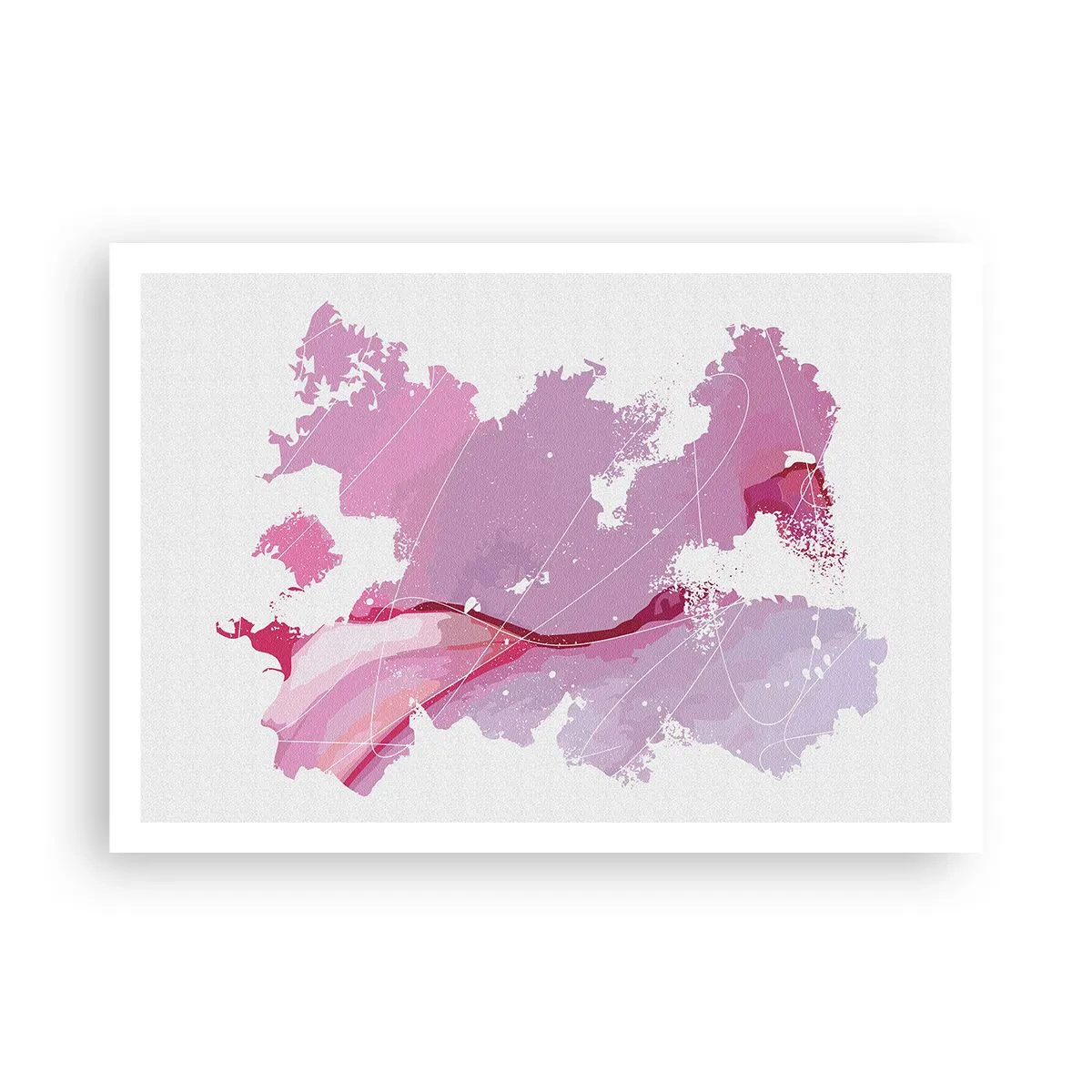 Plakát - Mapa růžového světa - 100x70 cm