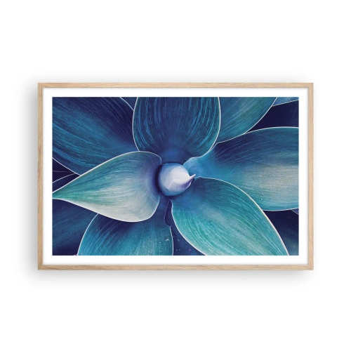 Plakát v rámu světlý dub - Namodralý od nebe - 91x61 cm