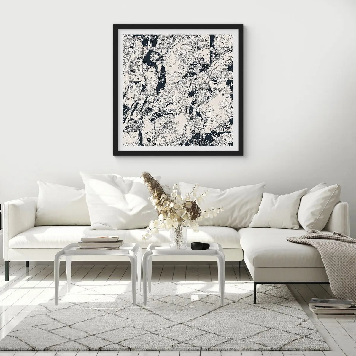 Plakát v černém rámu - Prolínání protikladů - 60x60 cm