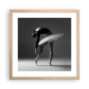 Plakát v rámu světlý dub - Bella ballerina - 40x40 cm