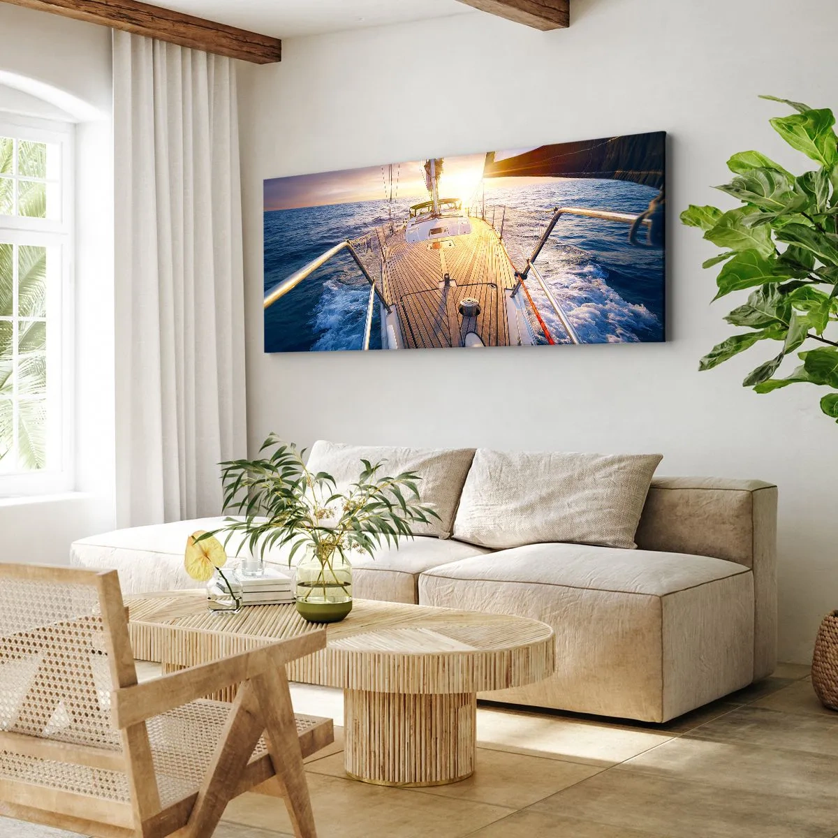 Obraz na plátně - Běžící po vlnách - 100x40 cm