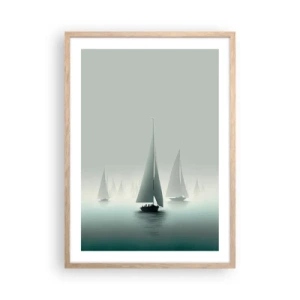 Plakát v rámu světlý dub - Postavený z mlhy - 50x70 cm