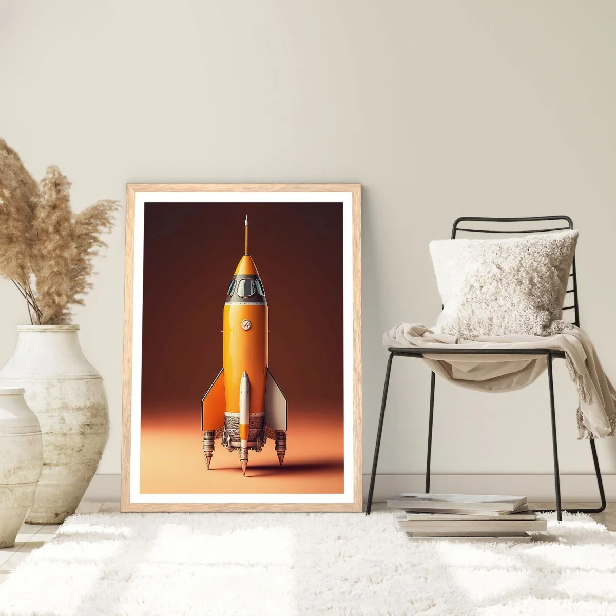 Plakát v rámu světlý dub - Začíná to snem - 70x100 cm