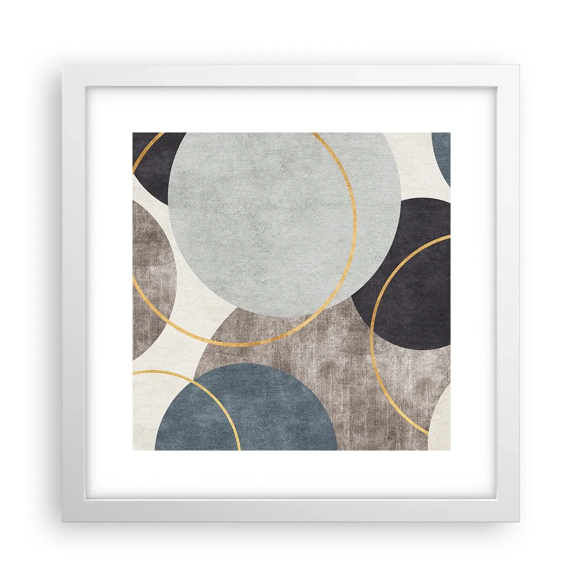 Plakát v bílém rámu - Kruh za kruhem - 30x30 cm
