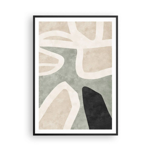 Plakát v černém rámu - Kompozice s černým motivem - 70x100 cm