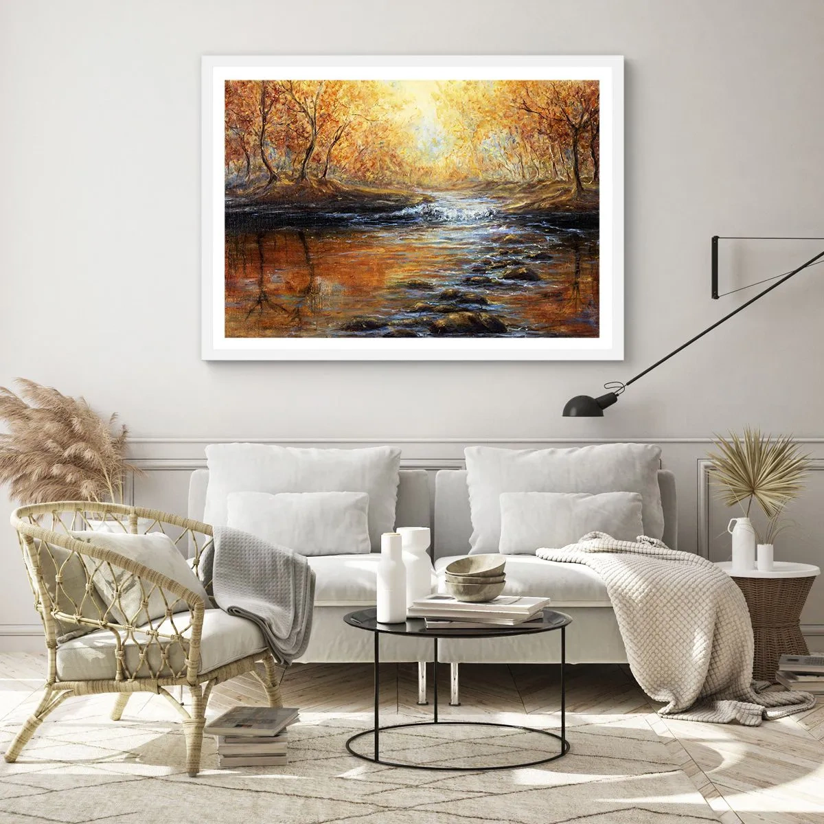 Plakát v bílém rámu - Zlatý potok - 91x61 cm