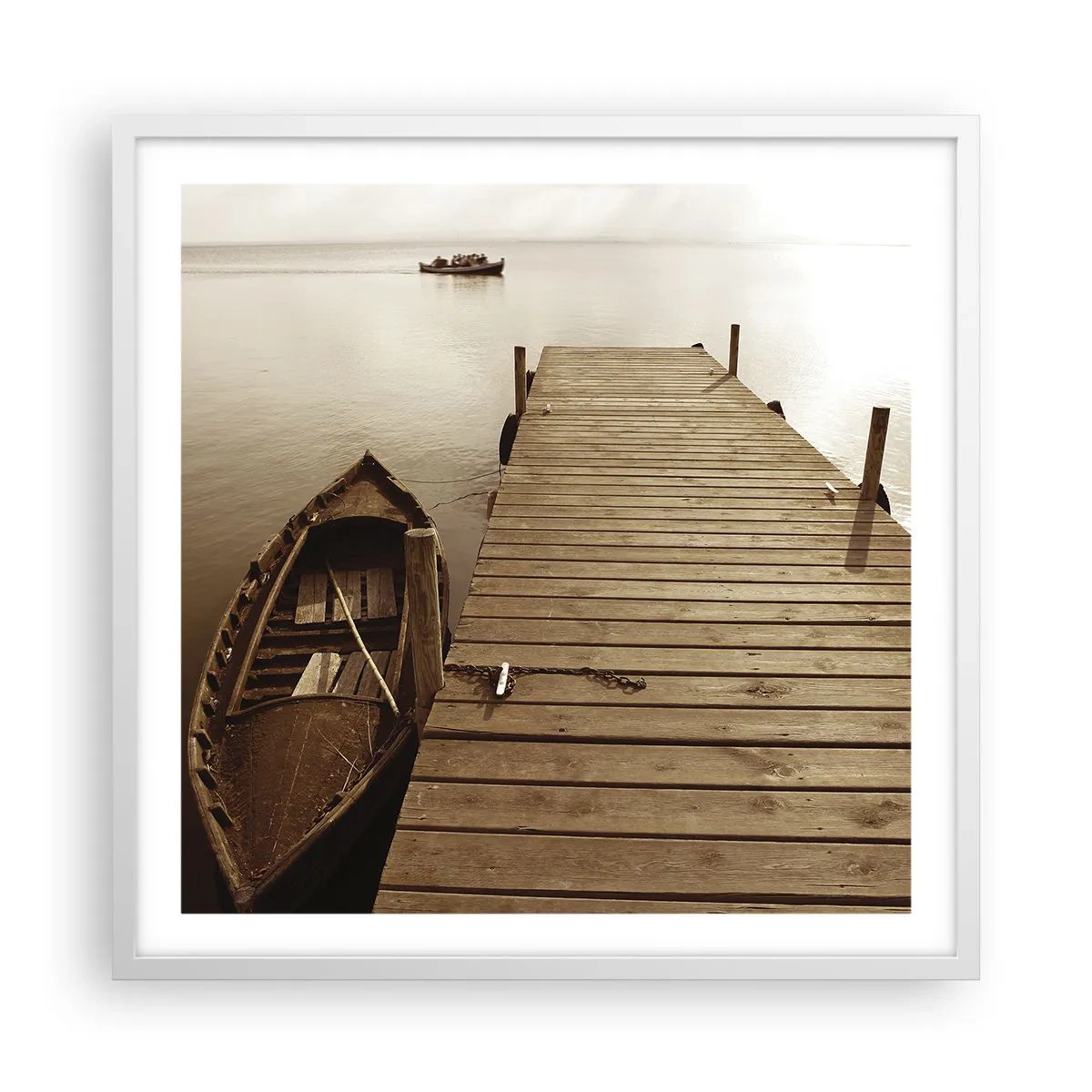 Plakát v bílém rámu - Velký klid - 60x60 cm