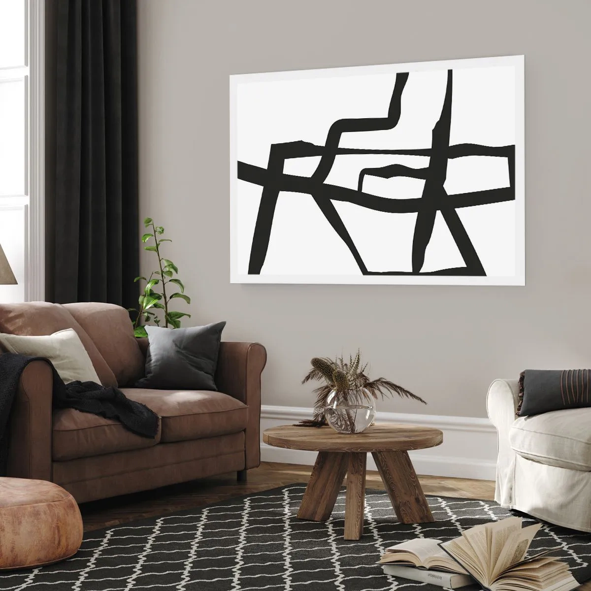 Plakát - Černobílá konstrukce - 50x40 cm