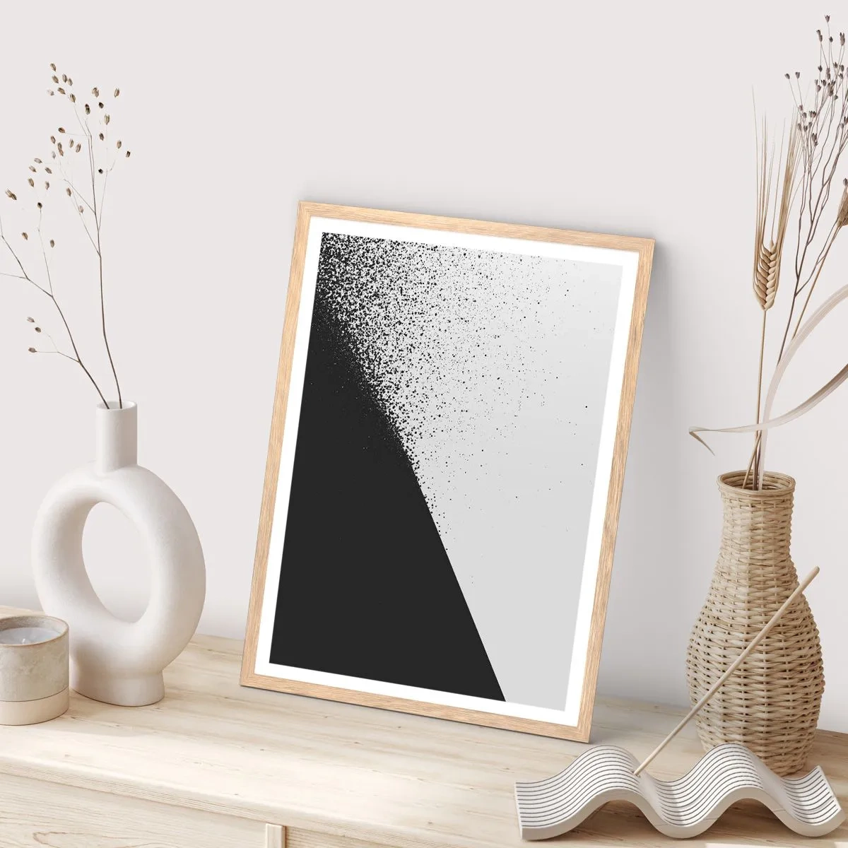 Plakát v rámu světlý dub - Rychleji a rychleji, více a více - 50x70 cm
