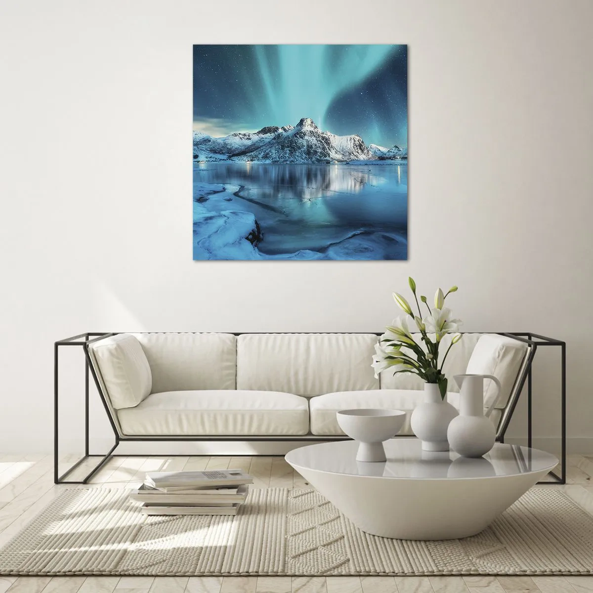 Obraz na skle - Noc plná světla - 70x70 cm