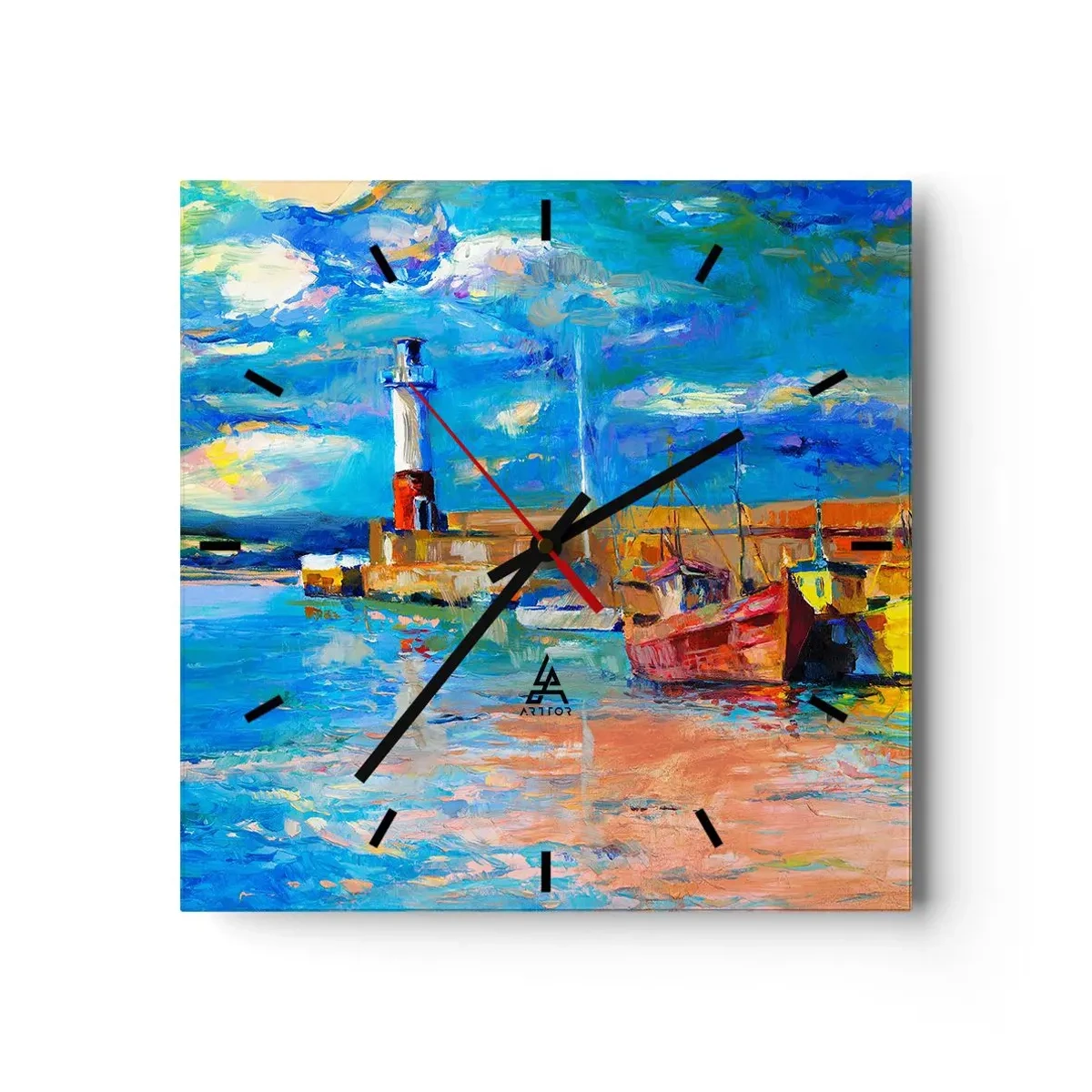 Nástěnné hodiny - Odpoledne v duhové zátoce - 30x30 cm