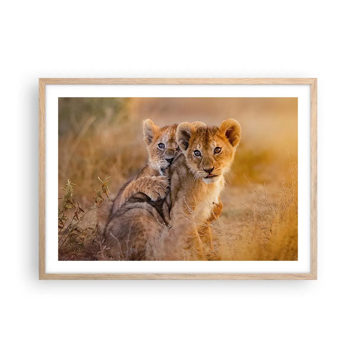 Plakát v rámu světlý dub - Nevyrušovat! Hrajme si - 70x50 cm