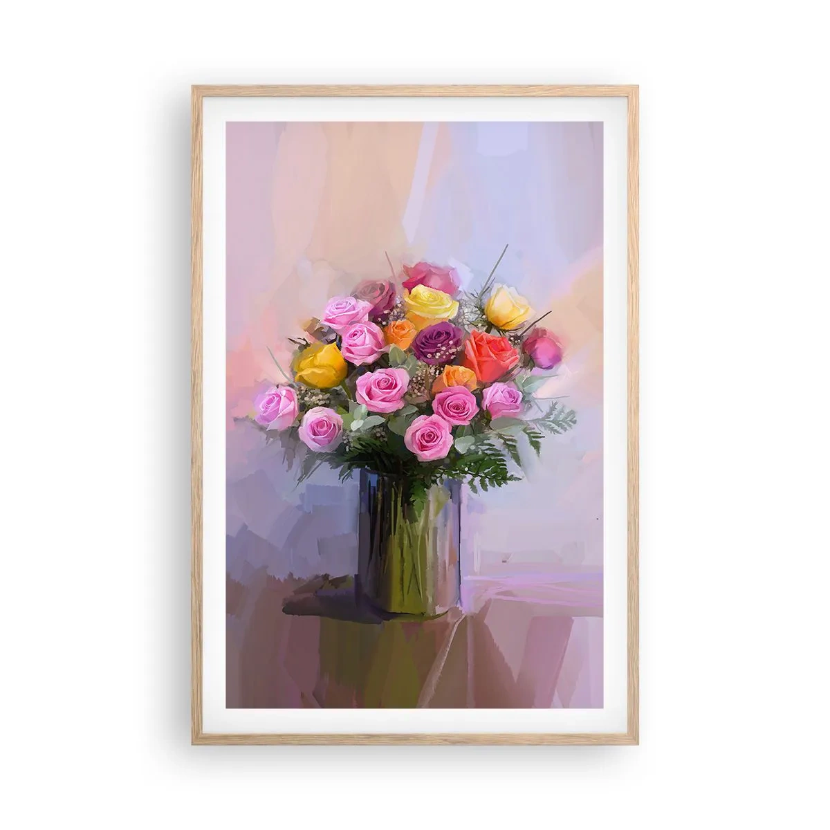 Plakát v rámu světlý dub - Zachycená krása - 61x91 cm