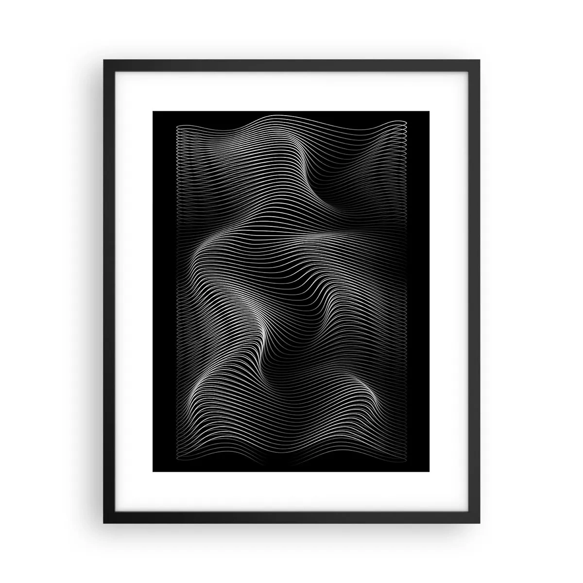 Plakát v černém rámu - Tanec světla v prostoru - 40x50 cm