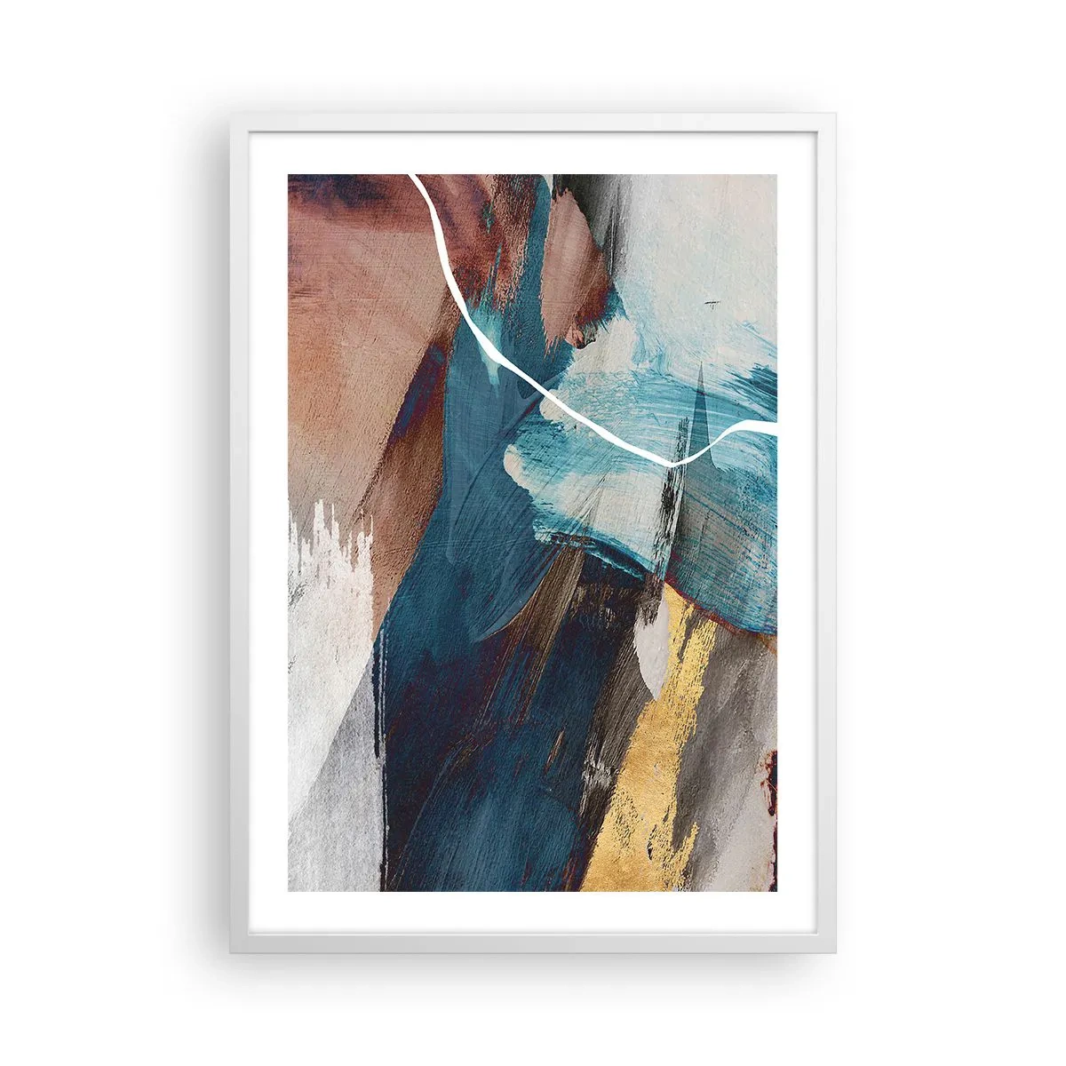 Plakát v bílém rámu - Na plno a s energií - 50x70 cm
