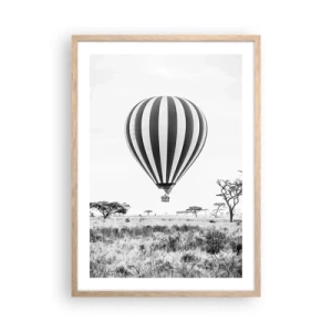 Plakát v rámu světlý dub - Nad savanou - 50x70 cm