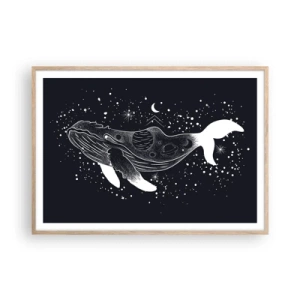 Plakát v rámu světlý dub - V oceánu vesmíru - 100x70 cm