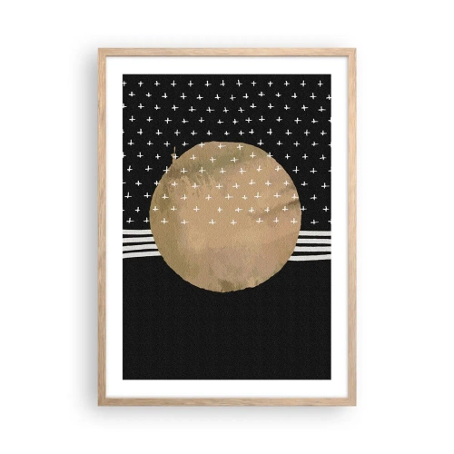 Plakát v rámu světlý dub - Kompozice: vlajka galaxie - 50x70 cm