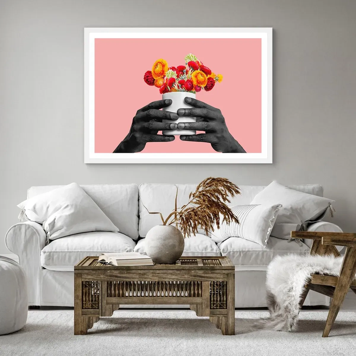 Plakát v bílém rámu - Apoteóza života - 70x50 cm