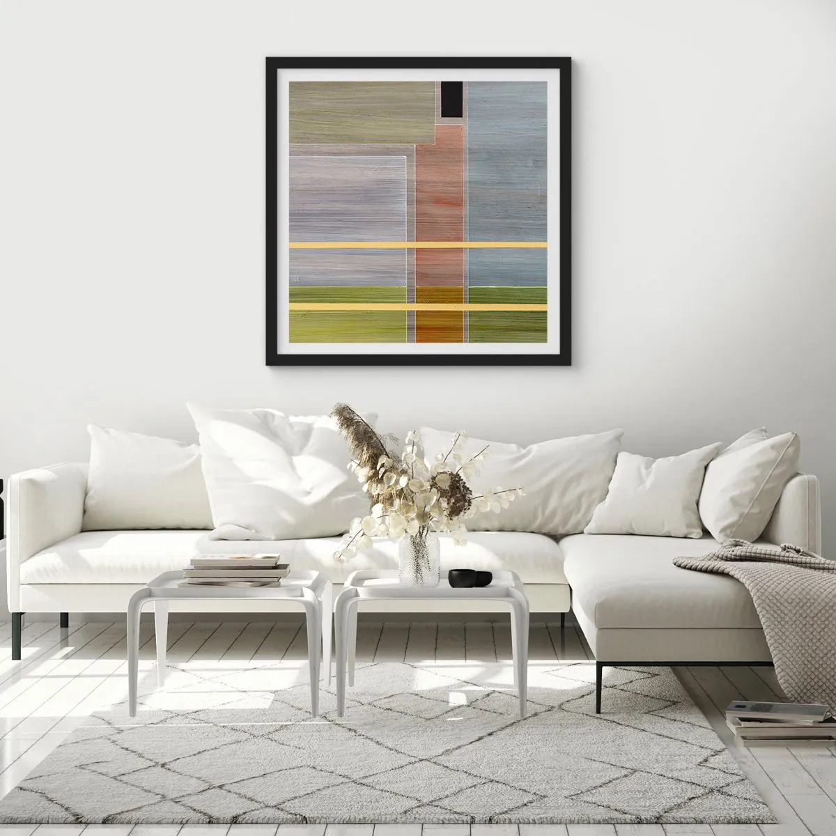 Plakát v černém rámu - Jednoduše a v klidu - 60x60 cm