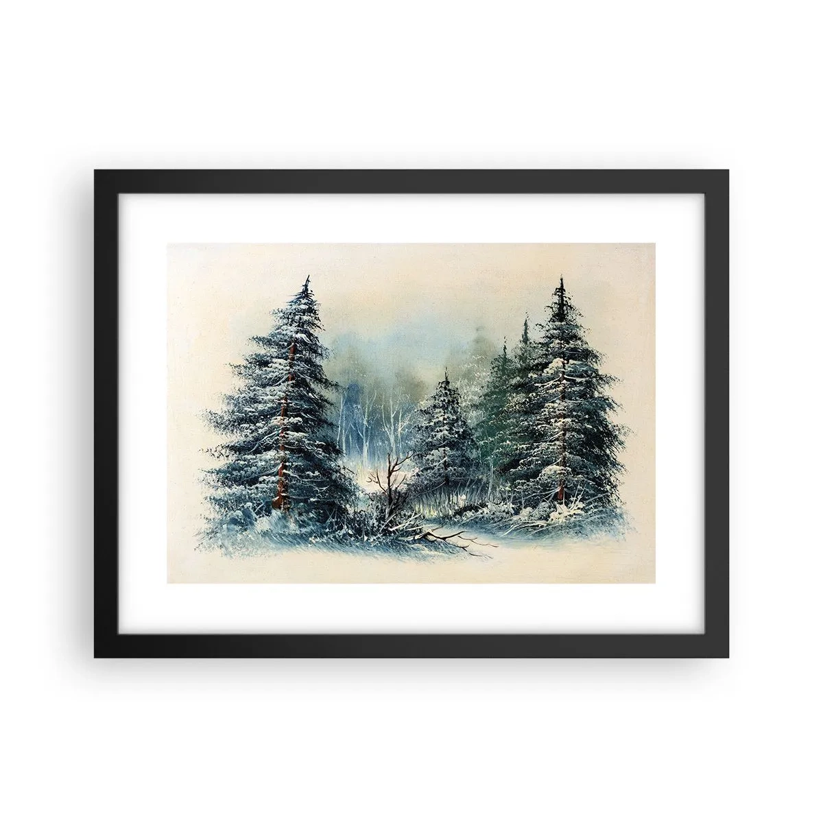 Plakát v černém rámu - Připravení na Vánoce - 40x30 cm