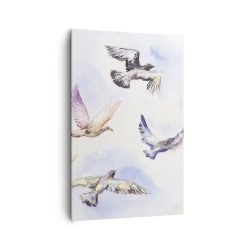 Obraz na plátně - Svoboda v šedé a modré - 80x120 cm