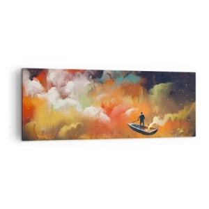 Obraz na plátně - Lodí galaxií - 140x50 cm