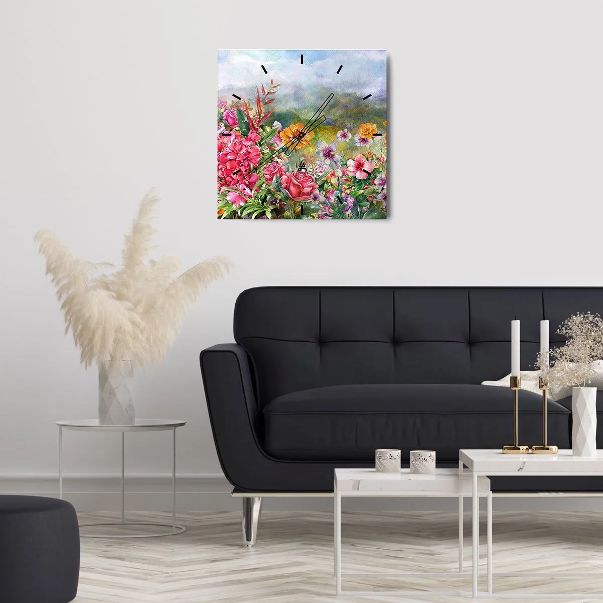 Nástěnné hodiny - Zahrada, která se zbláznila - 40x40 cm