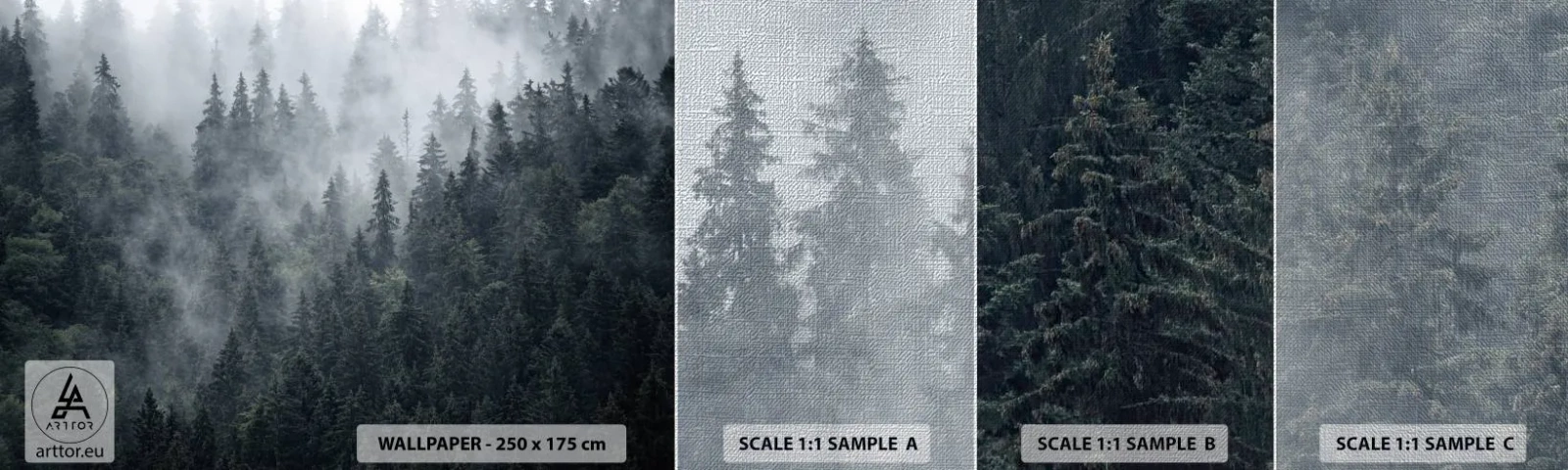 Vzor Fototapety Premium Canvas - Lesní svítání - Krajina, Les, Příroda - 100x30 cm