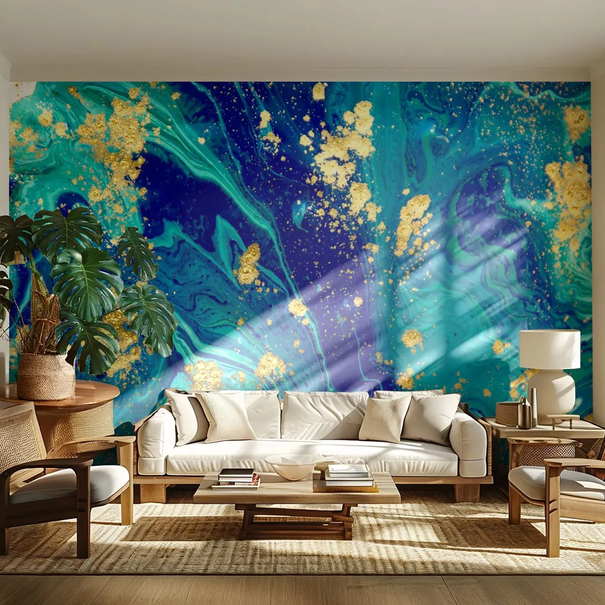 Fototapeta Premium Canvas - Plátky slunce  - Abstrakce, Kus, Grafika - 100x70 cm