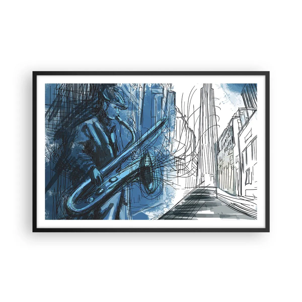 Plakát v černém rámu - Městská rapsodie - 91x61 cm