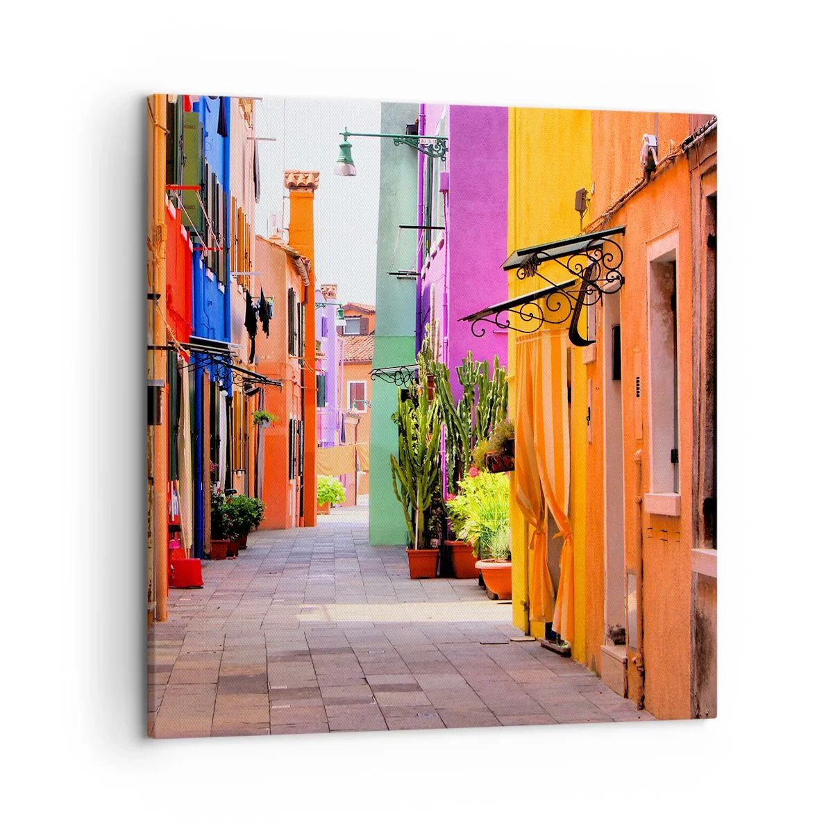 Obraz na plátně - Duhová ulička - 50x50 cm