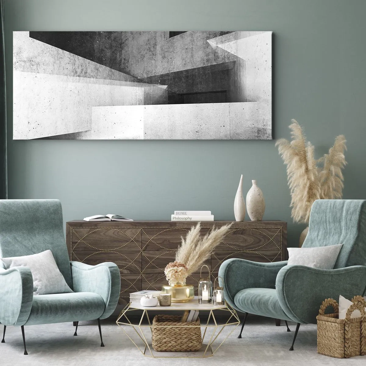 Obraz na plátně - Struktura prostoru - 160x50 cm