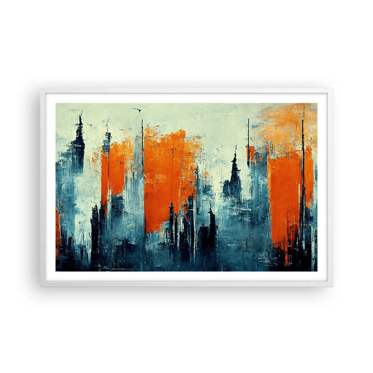 Plakát v bílém rámu - Moderní krajina - 91x61 cm