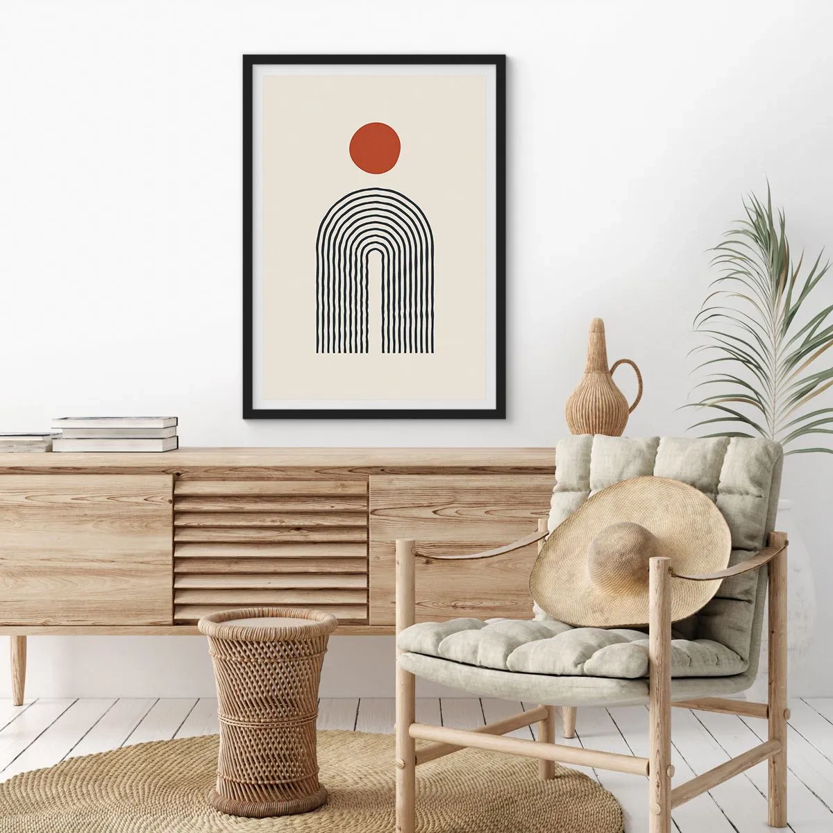 Plakát v černém rámu - Magnetismus tvarů a barev - 70x100 cm