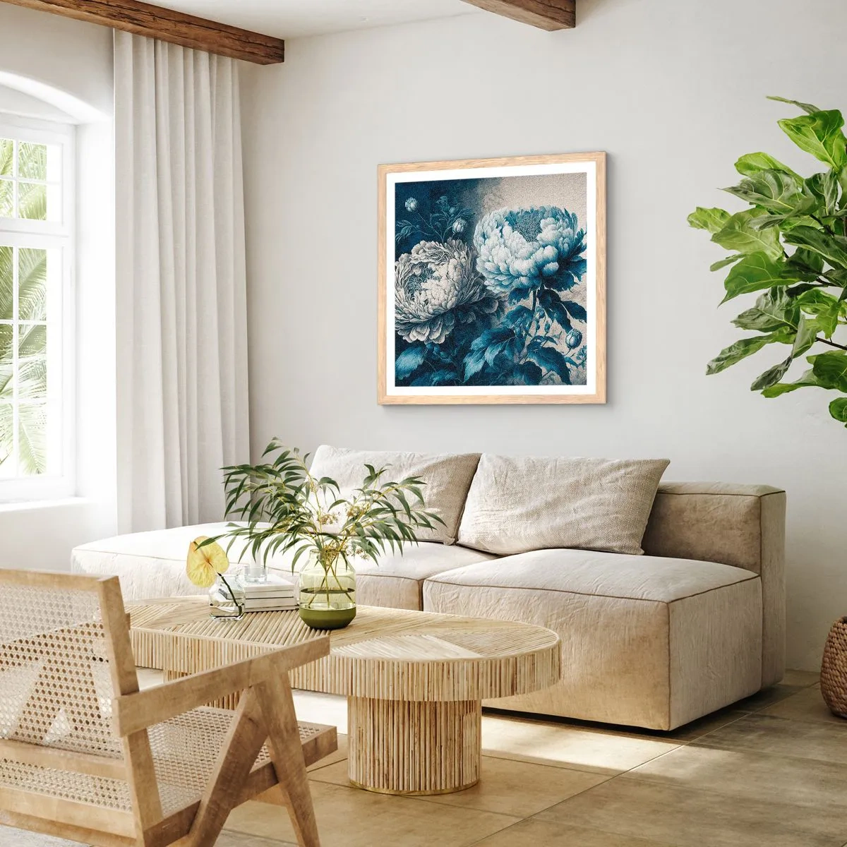 Plakát v rámu světlý dub - Shodný pár - 40x40 cm