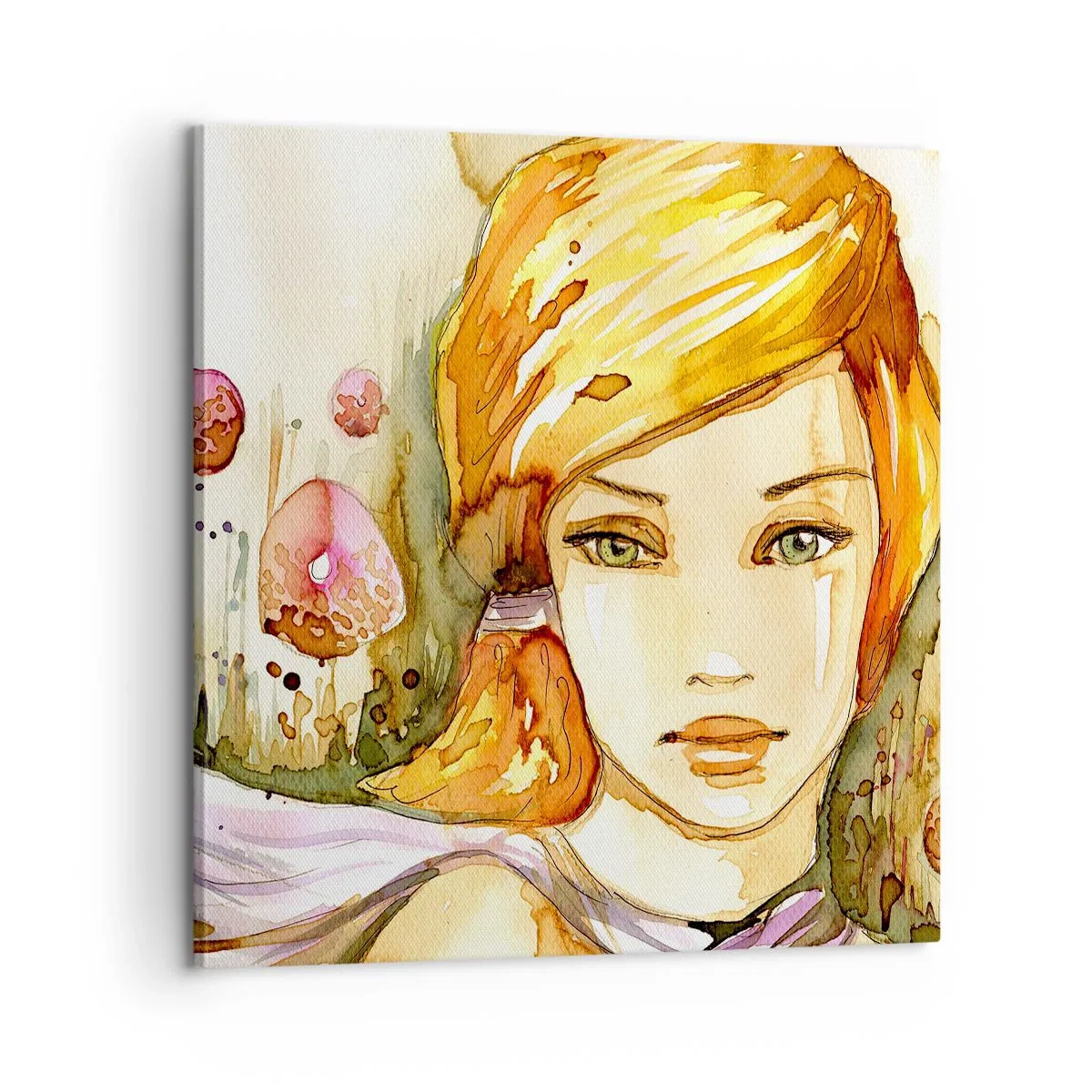 Obraz na plátně - Smaragdový pohled, který zahání hněv - 60x60 cm